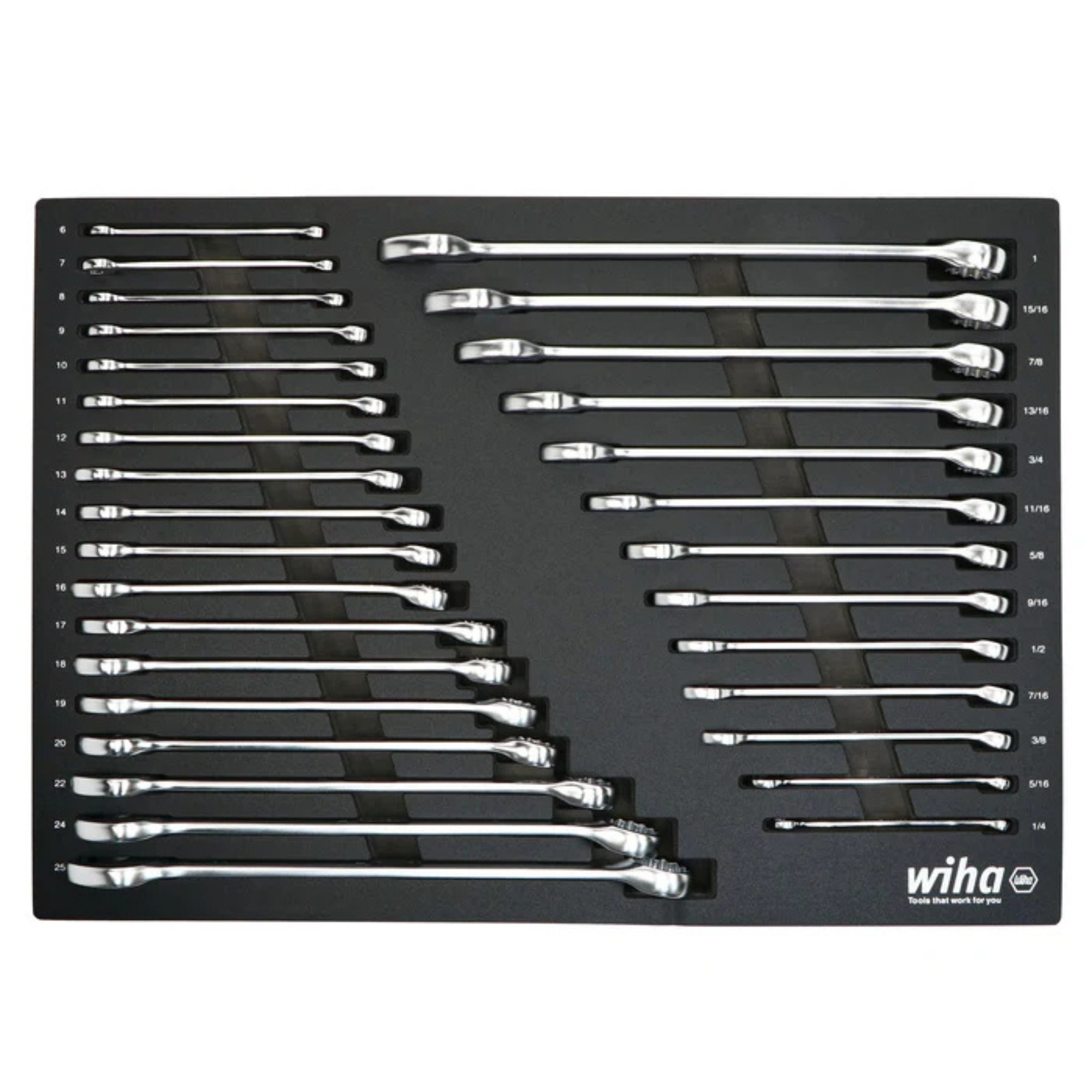 Wiha 31 Piece Combination Wrench Tray Set from GME Supply